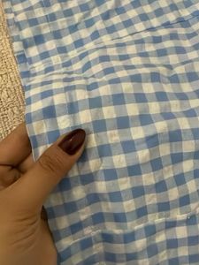 Blue Gingham Button-Up Shirt