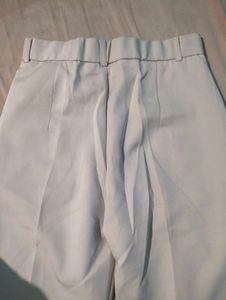 Beige Wide-Leg Trousers