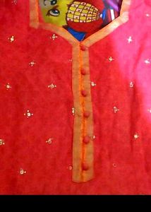 Vibrant Red Kurta with Playful Print