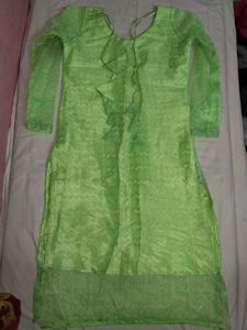 Lime Green Embroidered Kurta
