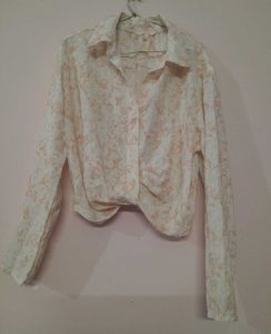 Cropped Button-Up Shirt