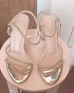 Stylish Gold Embellished Heeled Sandals