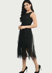 Black Designer Net One Piece