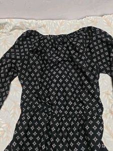 Cute Black &amp; White Print Dress