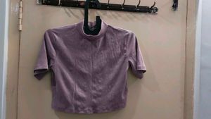 Ribbed Mock Neck Crop Top