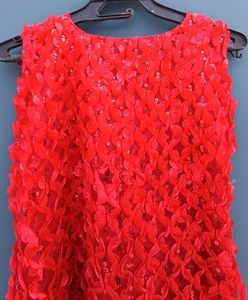 Red Floral Sleeveless Mini Dress
