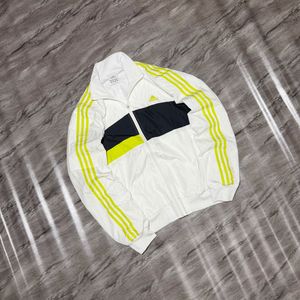 Adidas Track Jacket White Yellow Stripes