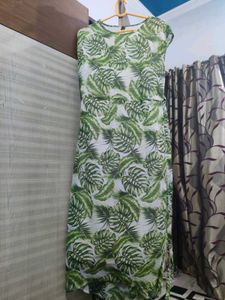Tropical Leaf Print Dress
