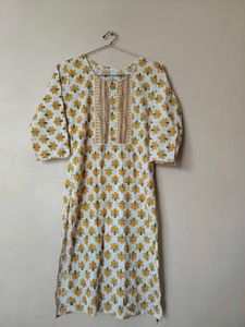 Yellow Flower print Kurta