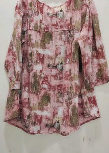 Chic Abstract Print Tunic Top