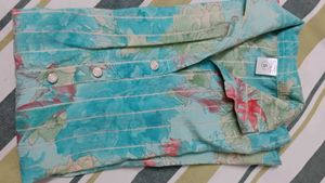Blue Floral Print Kurta