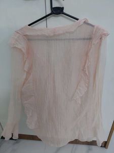 Sheer Pink Ruffle top