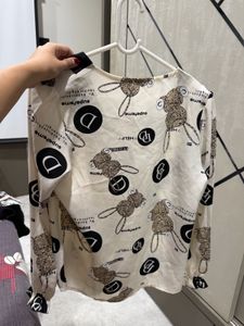 Cute Teddy Bear Print Blouse