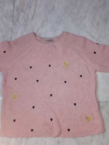 Cute Pink Heart Pattern Sweater