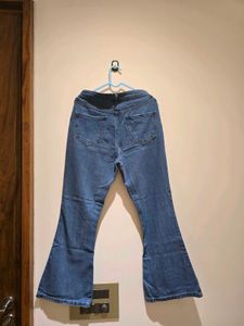 Flared Blue Denim Jeans