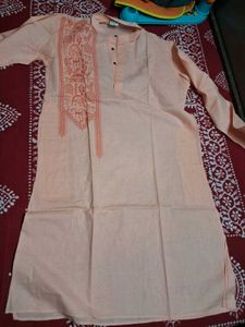Men's Peach Kurta