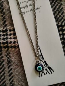 Eiffel Tower Evil Eye Necklace
