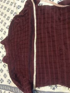 Classy Maroon Striped Dress - velvet touch