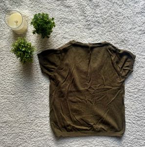 Olive Green Short Sleeve Top