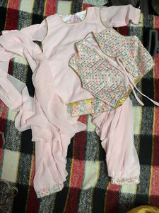 Pink Girls Salwar Kameez with Vest