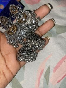 Stylish Oxidized Jhumka Earrings