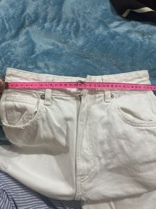 White Ripped Wide Leg Jeans