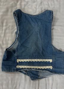 Denim Pearl Vest