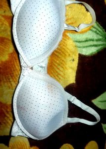 silk White Polka Dot Bra