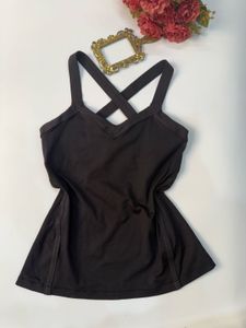 Black Criss-Cross Strap Tank Top