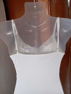 White Lace Trim Cami Slip Dress
