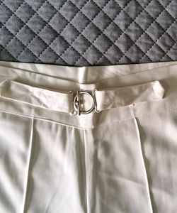Elegant White Belted Pants