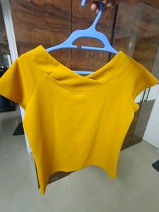 Mustard Yellow V-Neck Top