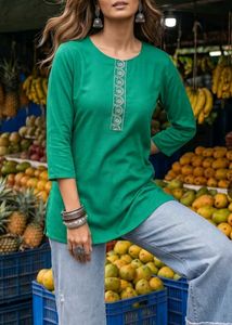 Vibrant Green Embroidered Kurta