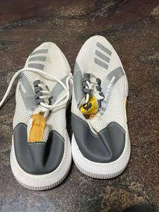 Stylish White &amp; Grey Sneakers