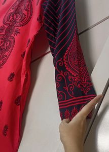 Pakistani Printed Long Ombre Kurti With Full Sleev