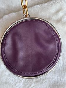 Unique Purple Clutch with Chain Detail