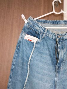 Unique Wide Leg Blue Denim Jeans