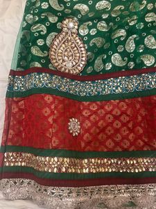 Beautiful Net And Brocade Lehanga With 2 Blouses