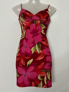 korean Vibrant Floral Print Mini Dress