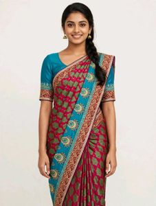 Embroidered Silk Saree