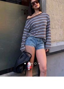 Striped Asymmetric Pullover T-Shirt