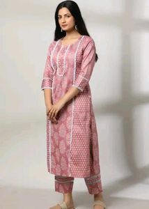 Beautiful Pink Printed Kurta Set
