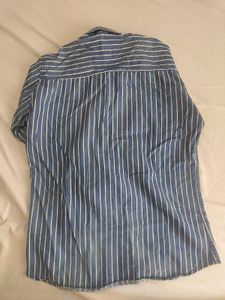 Men's Blue Striped Casual Shirt