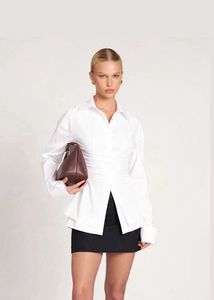 Chic White Ruched Shirt