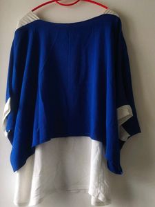Stylish Blue &amp; White Layered Top