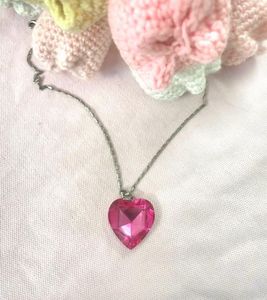 Elegant Pink Crystal Heart Barbie Pendant