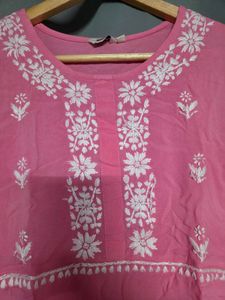 Pink Embroidered Kurta