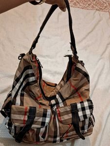 Designer Plaid Hobo Bag