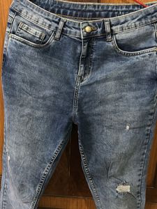 Ripped Hem Jeans