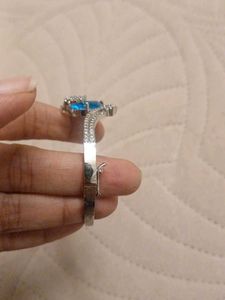 Blue Gemstone Bangle Bracelet